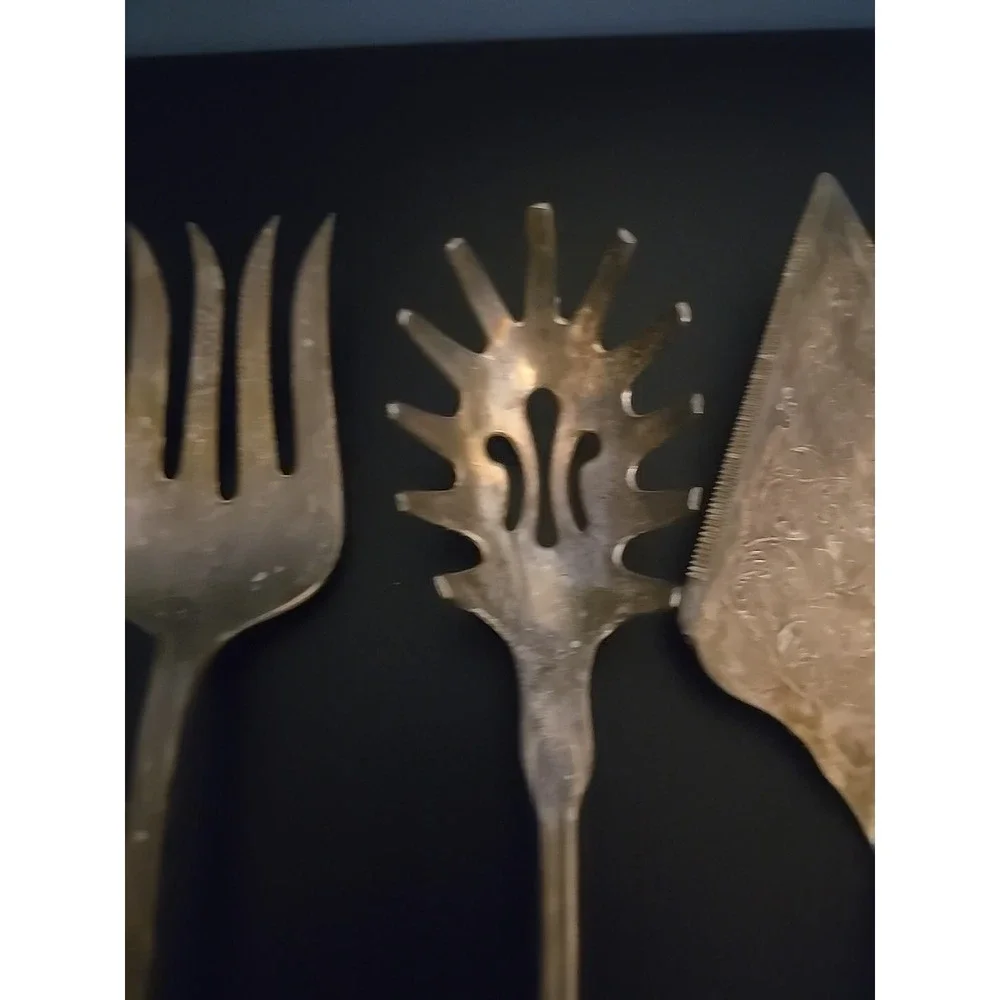 Unknown‎ Maker Lot Of 5 Serving Utensils Silver Plated